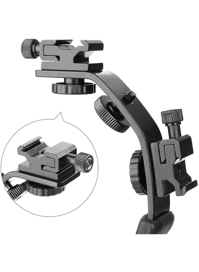 L-Shaped Aluminium Flash Camera Holder Black