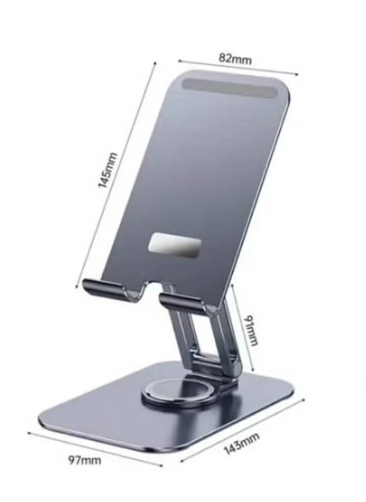 Rotatable Cellphone & Tablet Holder – Aluminum Alloy Desktop Phone Stand for Versatile Viewing