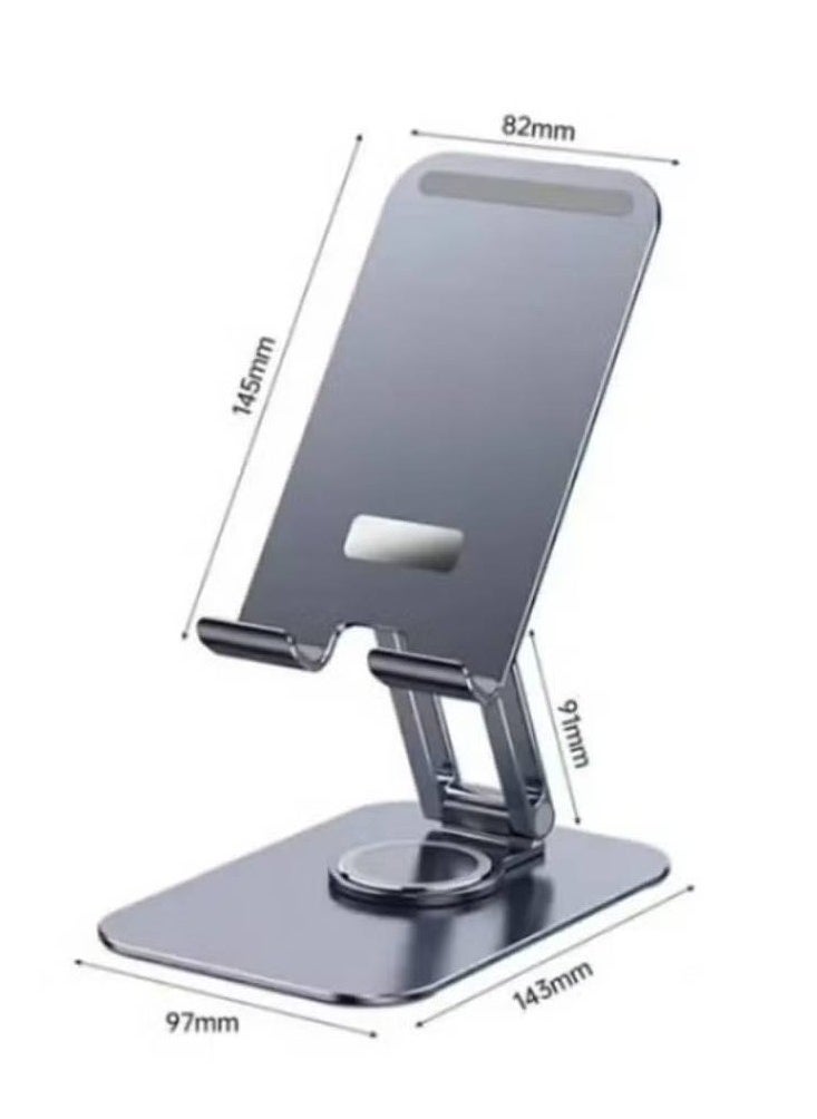 Rotatable Cellphone & Tablet Holder – Aluminum Alloy Desktop Phone Stand for Versatile Viewing