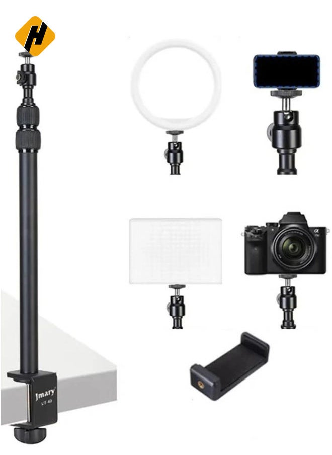 JMARY MT-49 Tabletop Light Stand Clip with 1 / 4-inch Screw for Cameras LED Video Light and Ring Light