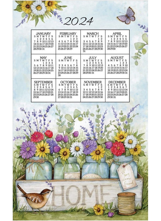 Designs Home Floral 2024 Calendar Towel