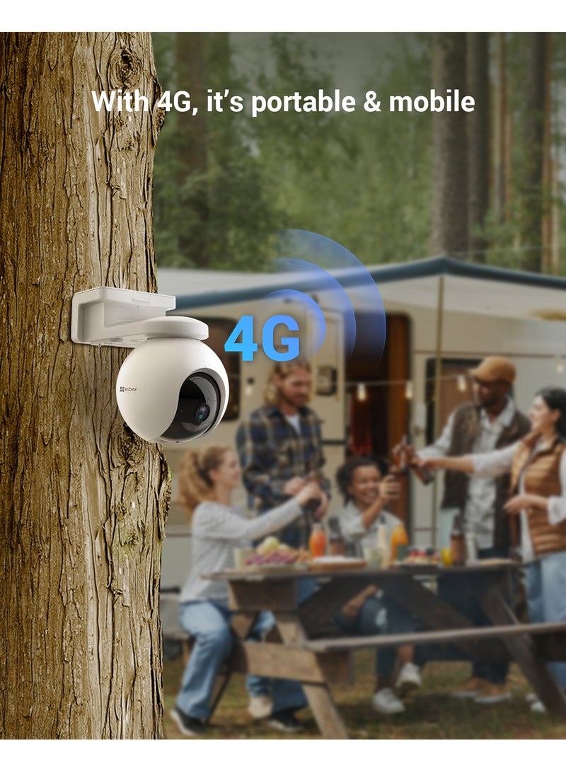 EB8 4G Security Camera, 3MP 2K Outdoor PT Surveillance Camera with 360°, GPS Location Viewing, Human Motion Detection, Color Night Vision, Weatherproof, Support 512GB SD Card & Cloud Play Storage