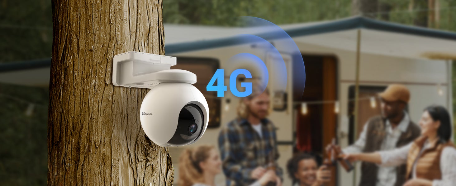 EB8 4G Security Camera, 3MP 2K Outdoor PT Surveillance Camera with 360°, GPS Location Viewing, Human Motion Detection, Color Night Vision, Weatherproof, Support 512GB SD Card & Cloud Play Storage