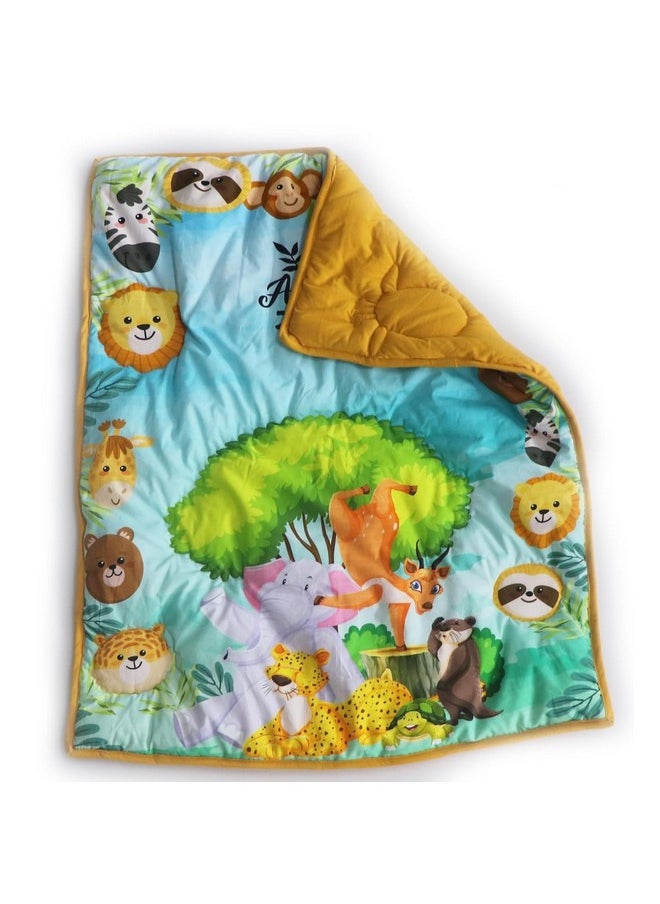 6 Pc Bedding Set For Infants | Baby Bedding Set | Baby Mattress With Quilt | Side Pillows | Head Pillow (Jungle Fun)