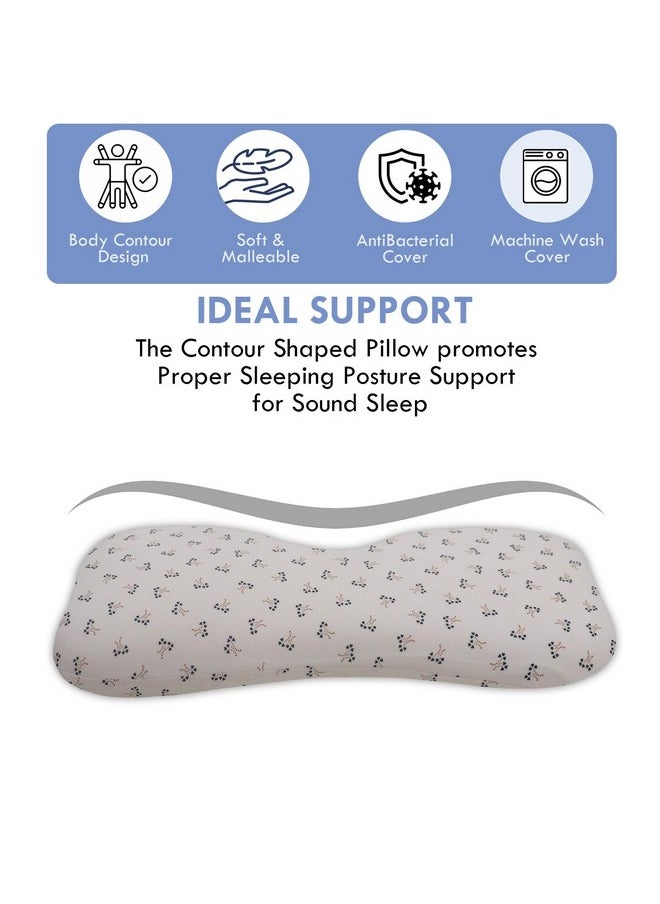 Contour Memory Foam Kids Pillow | Memory Foam Child Pillow | Removable Cover | Toddler Memory Foam Pillow For 12 Months Plus (Heartree)