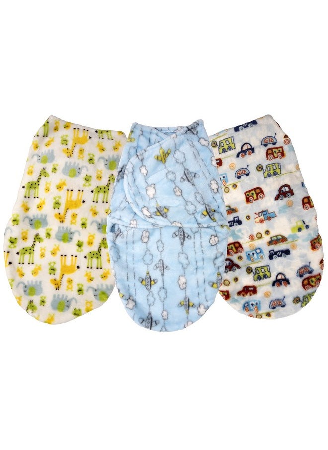 Baby Swaddle Blanket, Newborn Swaddles For Boys And Girls, 0-3 Months, Infant Swaddling Sack, Adjustable Swaddle Blanket, Flannel Fleece Pack Of 3