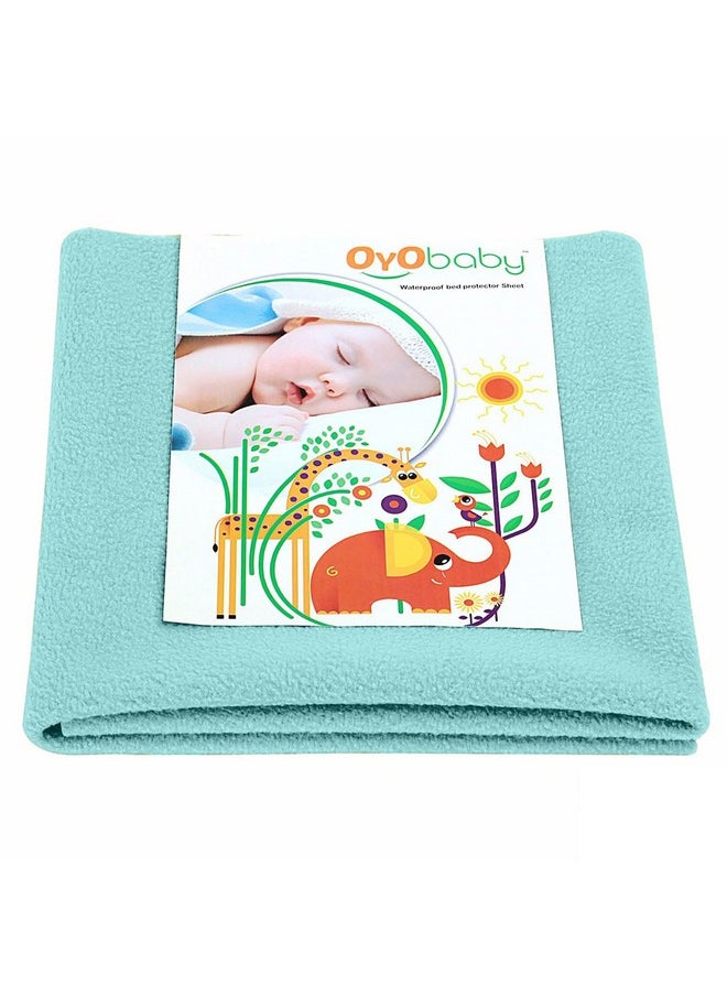 Cotton Waterproof Quick Dry Sheet For Baby| Bed Pad | Baby Bed Protector Sheet For Toddler Children (X-Large (200Cm X 140Cm, Sea Green))