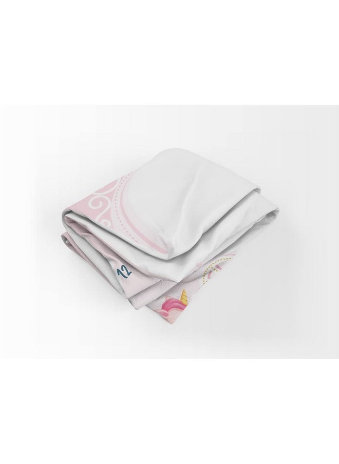 Milestone Blanket And Props For Baby'S |1 To 12 Months Prop |Ac Room Blanket For Summer|Newborn| Infants Winter Blanket | Baby Bedding -90X120 (Geometric, Fleece, White)