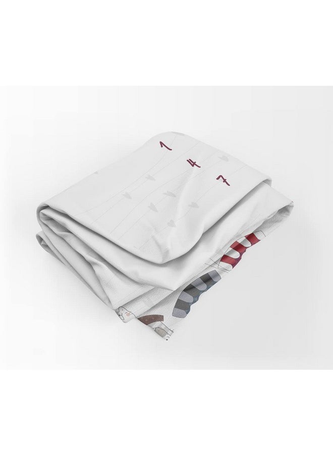 Milestone Blanket & Props For Baby'S |1 To 12 Months Prop |Ac Room Blanket For Summer | Newborn Baby Blanket | Infants Winter Blanket | Baby Bedding -90X120 (Striped, White, Fleece)