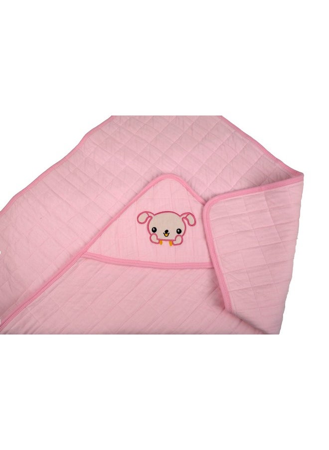 Newborn Baby Blanket With Hood/Infant Ac Blanket/Baby Wrapper/Cotton Baby Blanket For 0-9 Months (75X75Cm) Pack Of 1