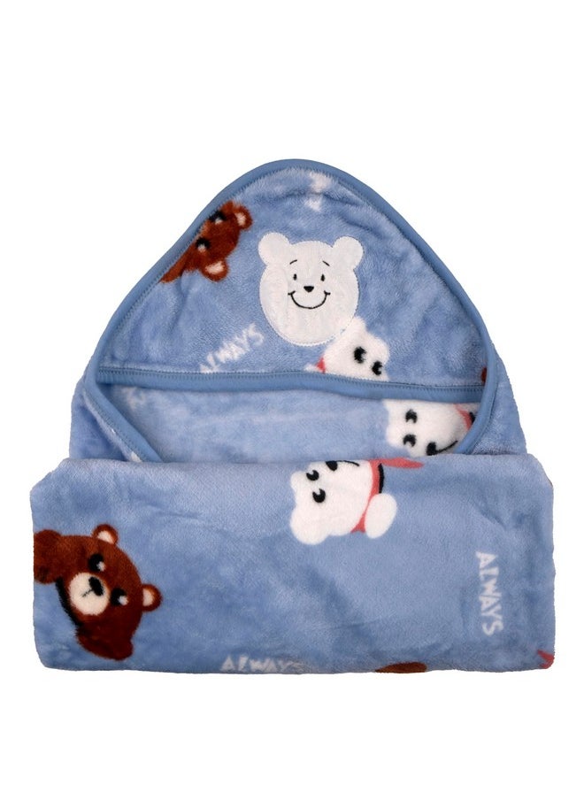 Newborn Baby Blanket Combo Withhood/Infant Ac Blanket/Baby Wrapper/Flannel Baby Blanket For 0-9 Months (70X70Cm)/Pack Of 3