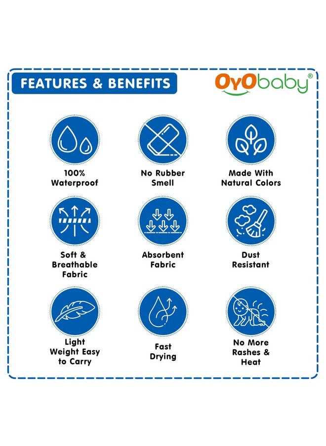 Waterproof Mattress Protector Sheet For Kids And Adults (Large (140Cm X 100Cm), Royal Blue), Polycotton
