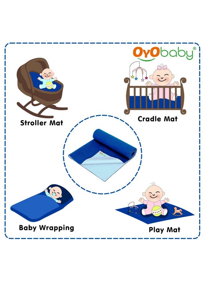 Waterproof Mattress Protector Sheet For Kids And Adults (Large (140Cm X 100Cm), Royal Blue), Polycotton