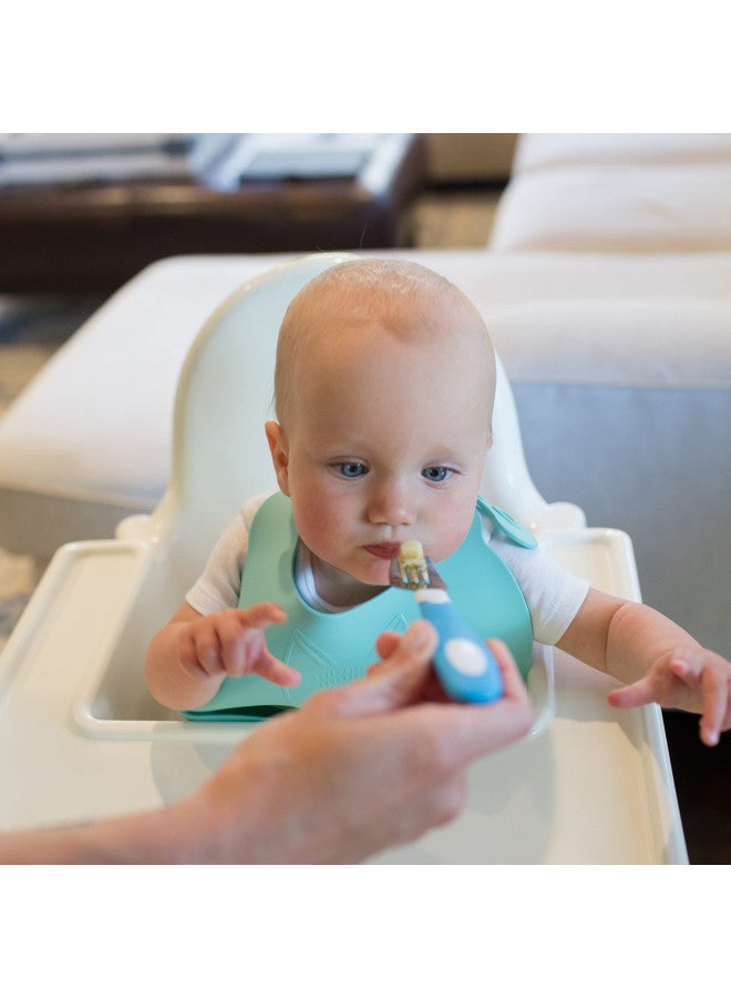 Designed To Nourish Soft-Grip Spoon And Fork Set - Blue/White