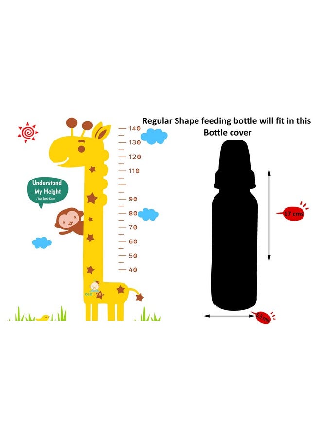 Cute Face Soft Attractive Plush Velvet Milk Feeding Bottle Cover With Handle Twin It Can Hold Upto 240 Ml Feeding Bottle Dimension 16X10X6.5 Cm