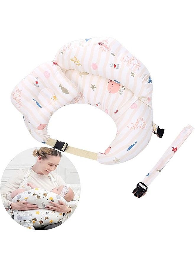 Multipurpose Feeding Pillow Large Breastfeeding Pillows for Babies Feeding Pillow Baby Nursing Pillows Bed U-shape Pillow and Baby Lounger for Newborn