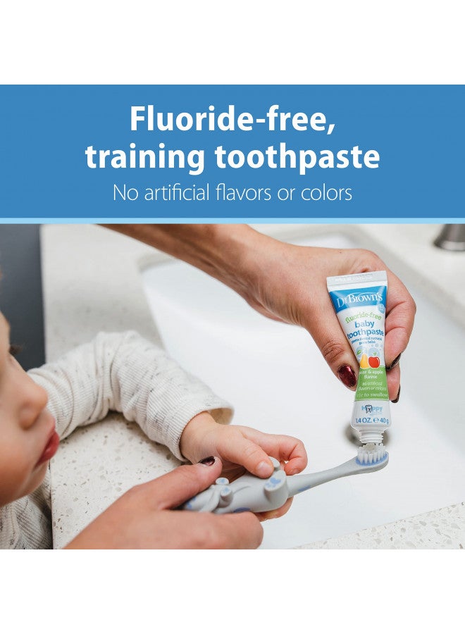 Pack Of 1 Fluoride-Free Baby Toothpaste, Safe To Swallow, Apple Pear, 1.4Oz, 40G, 0-3 Years