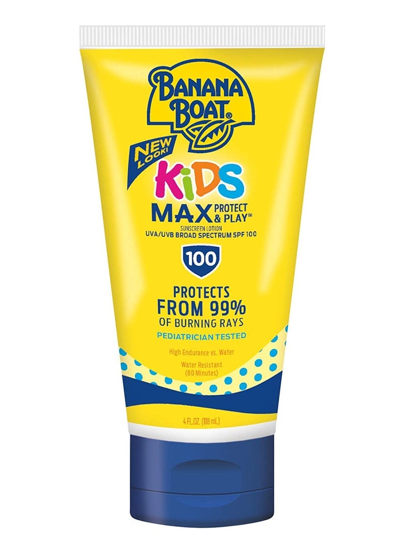 Banana Boat Kids Max Protect & Play Broad Spectrum Sunscreen SPF 100 4 oz