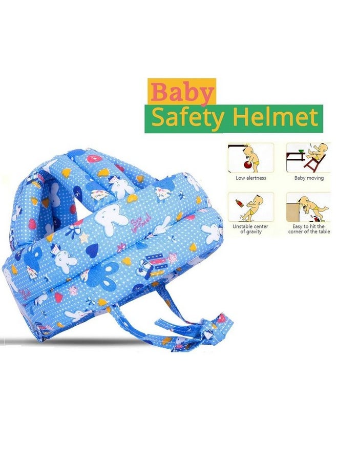 Baby Safety Helmet Infant Toddler Helmet,No Bump Safety Head Cushion Bumper Bonnet Adjustable Protective Cap Child Safety Hat Running Walking (Combo-Dot-Helmet-&-Bag-Support-Blue)