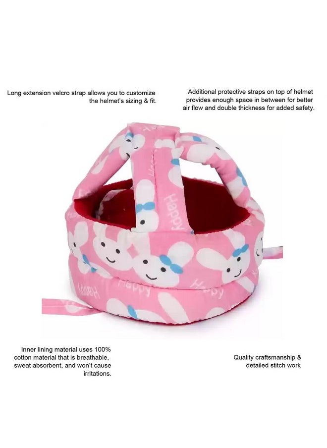 Baby Head Protective Helmet, Bumper Bonnet Baby Safety Helmet For Crawling And Walking & Adjustable Toddlers Head Safety Cushion Backpack,Baby Protection Age 6-24 Months (Pink)