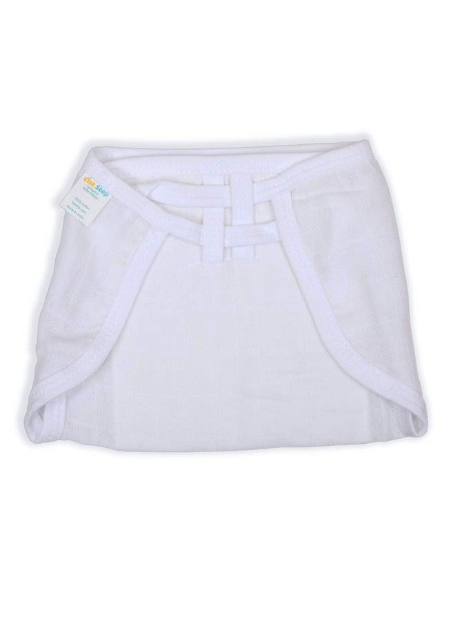 Washable And 100% Cotton Nappies (White, New Born)