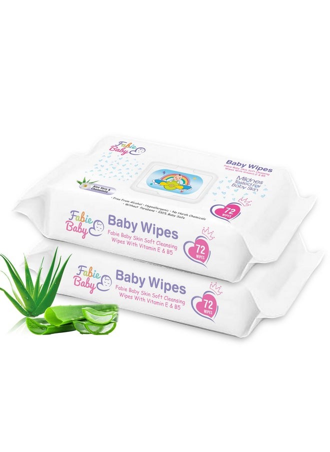 Wipes For New Born Baby With Vitamin E & B5, 100% Paraben Free, No Harsh Chemicals, Safe For Delicate Skin, Hypoallergenic, 144 Wipes