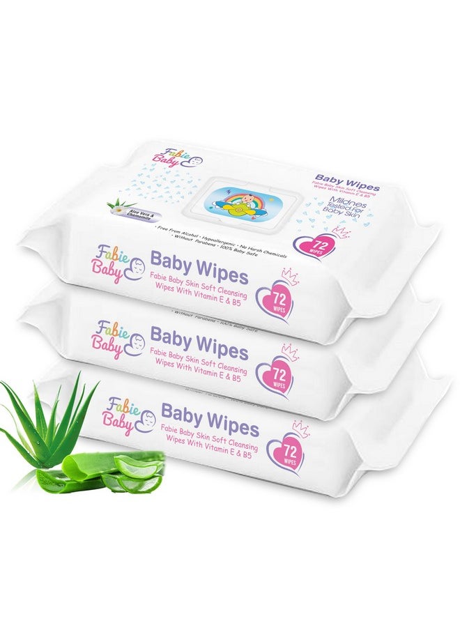 Wipes For New Born Baby With Vitamin E & B5, 100% Paraben Free, No Harsh Chemicals, Safe For Delicate Skin, Hypoallergenic, 216 Wipes