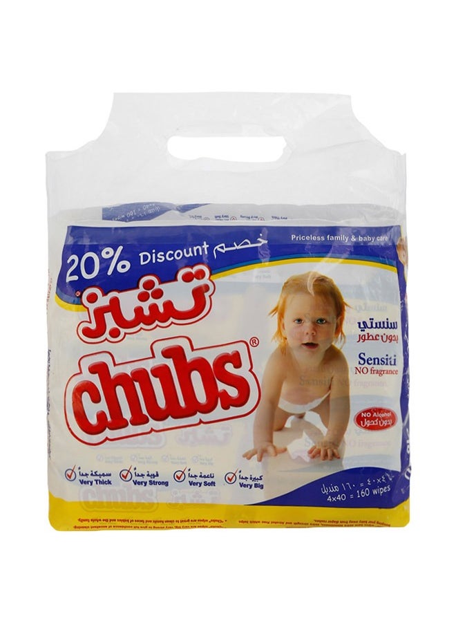 160-Piece Sensitive Baby Wipes