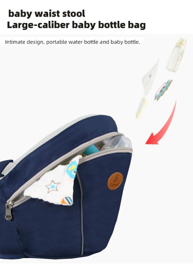 Baby Hip Seat Carrier With Storage Bag, Baby Waist Stool for Newborn to Toddler, Infant Ergonomic Waist Stool with Adjustable Strap Buckle Pocket Soft Inner Huge Storage Soft Base