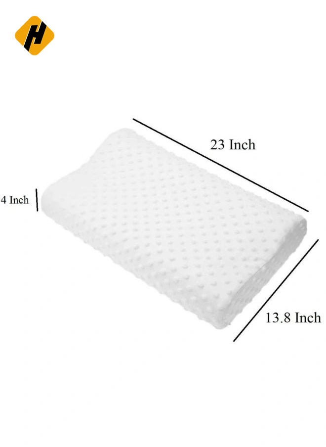 Memory Foam Cervical Orthopedic Pillow Standard Size - Neck & Back Support Pillow for Sleeping with Removable Zipper Cover (Set of 2)