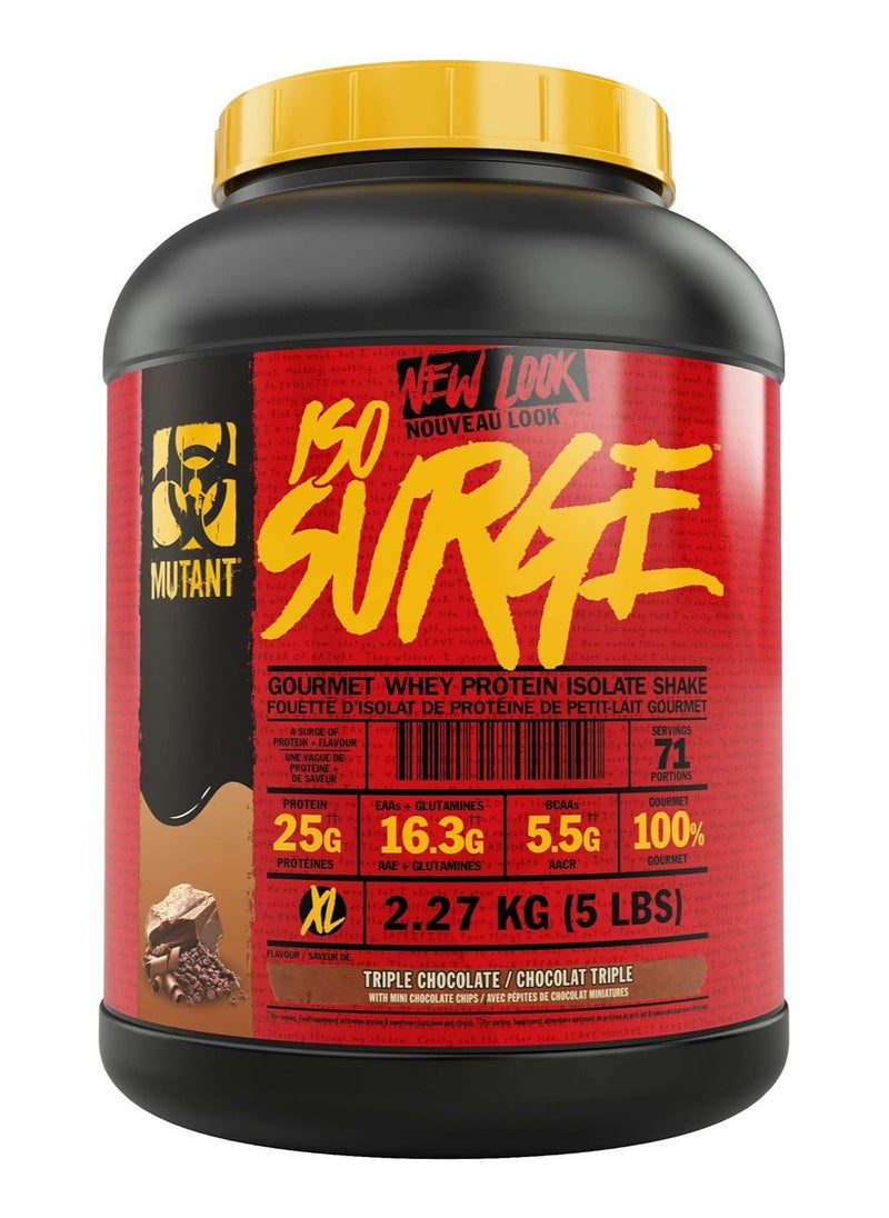 Mutant, ISO Surge, Whey Protein Isolate, 5Lbs, Triple Chocolate, 71 Servings