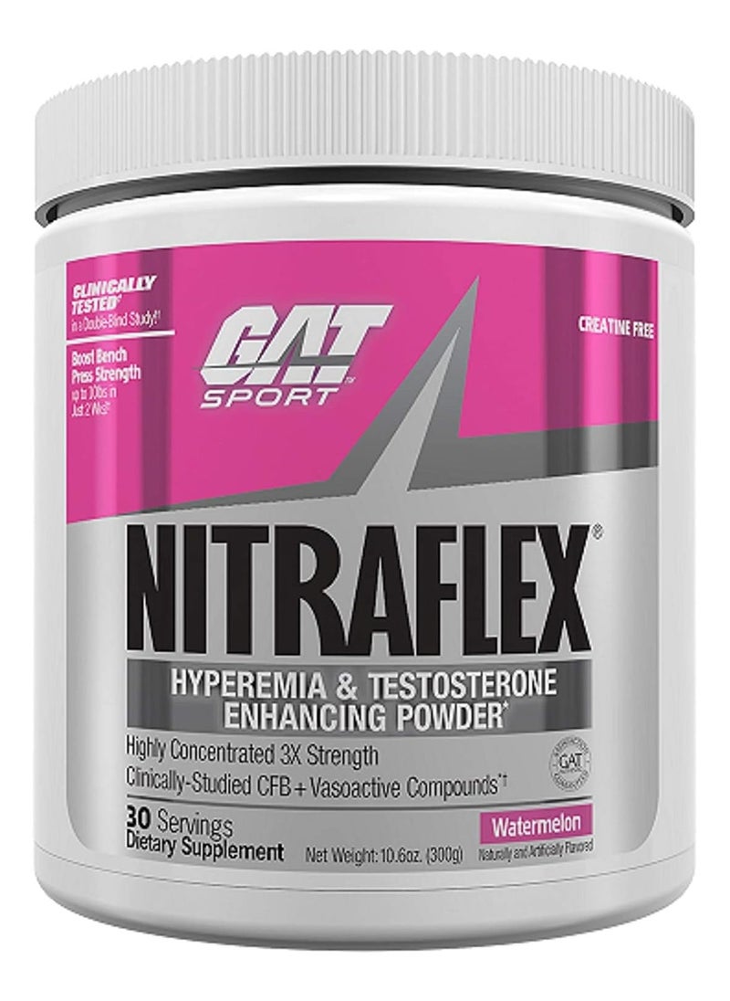 Gat Sport, Nitraflex, Hyperemia & Testosterone Booster, 300g, Watermelon, 30 Servings