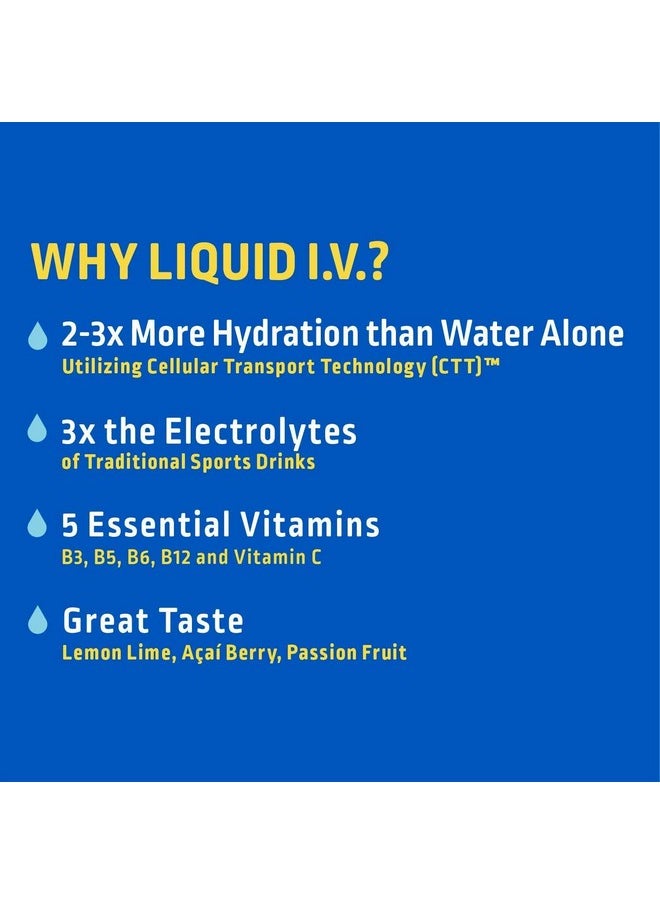 Liquid Iv Passion Fruit Hydration Drink Mix 16 Count 16 Gr
