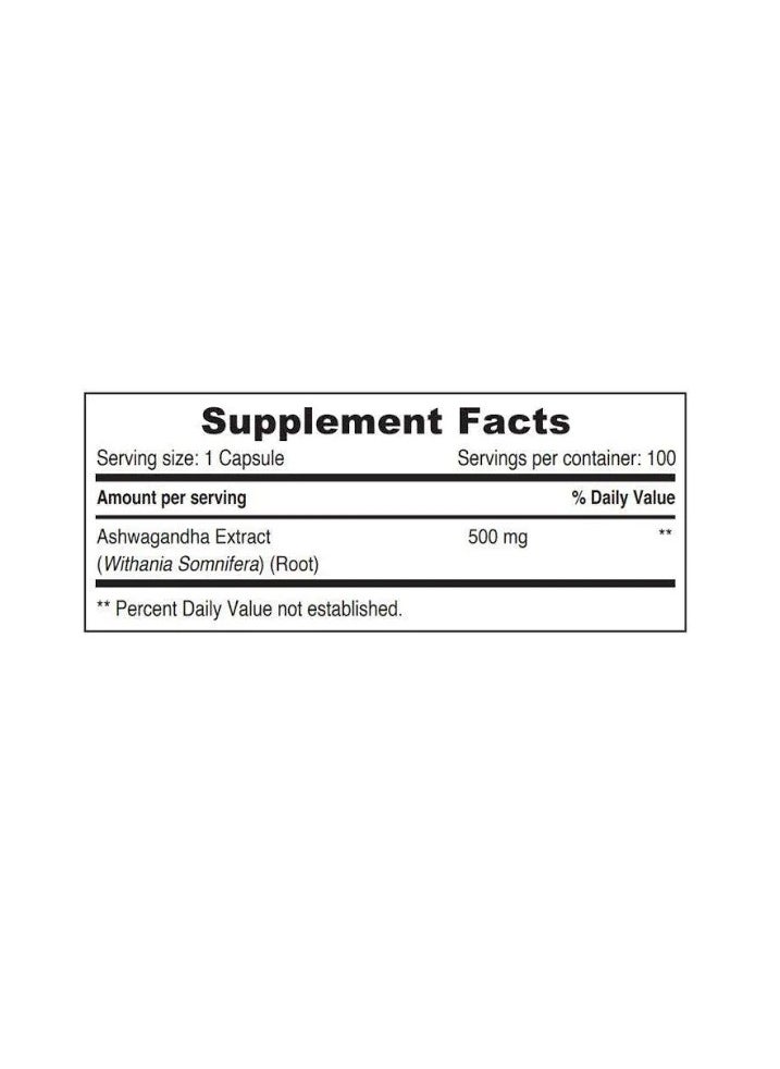 Sunshine Nutrition Ashwagandha Root Extract, 500 Mg 100 Capsules | Helps Reduce Fatigue & Stress | Herbal Supplement