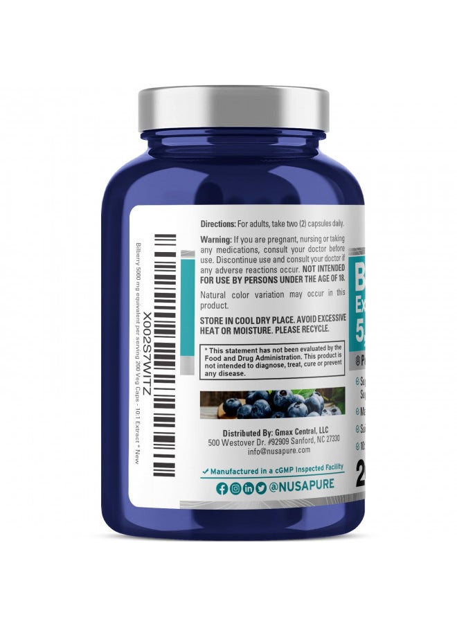 Nusapure Bilberry Extract 5,000Mg 200 Vegetarian Caps (Non Gmo, Vegan)
