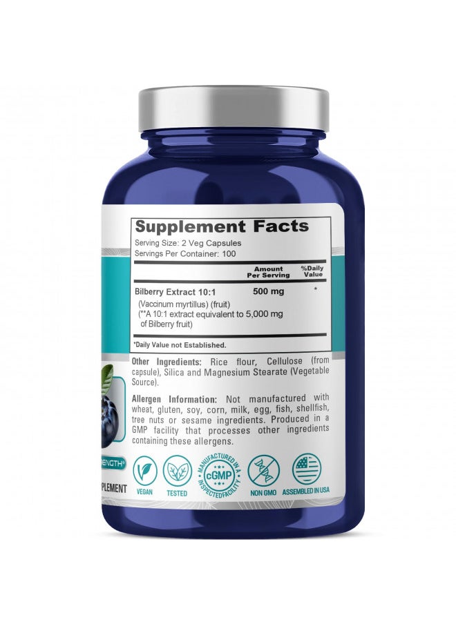 Nusapure Bilberry Extract 5,000Mg 200 Vegetarian Caps (Non Gmo, Vegan)