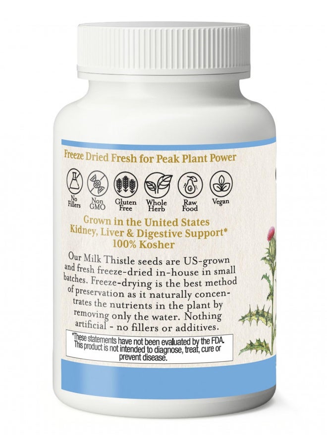Raw Freeze Dried Non Gmo Milk Thistle With Silymarin For Liver Support 240 Ct