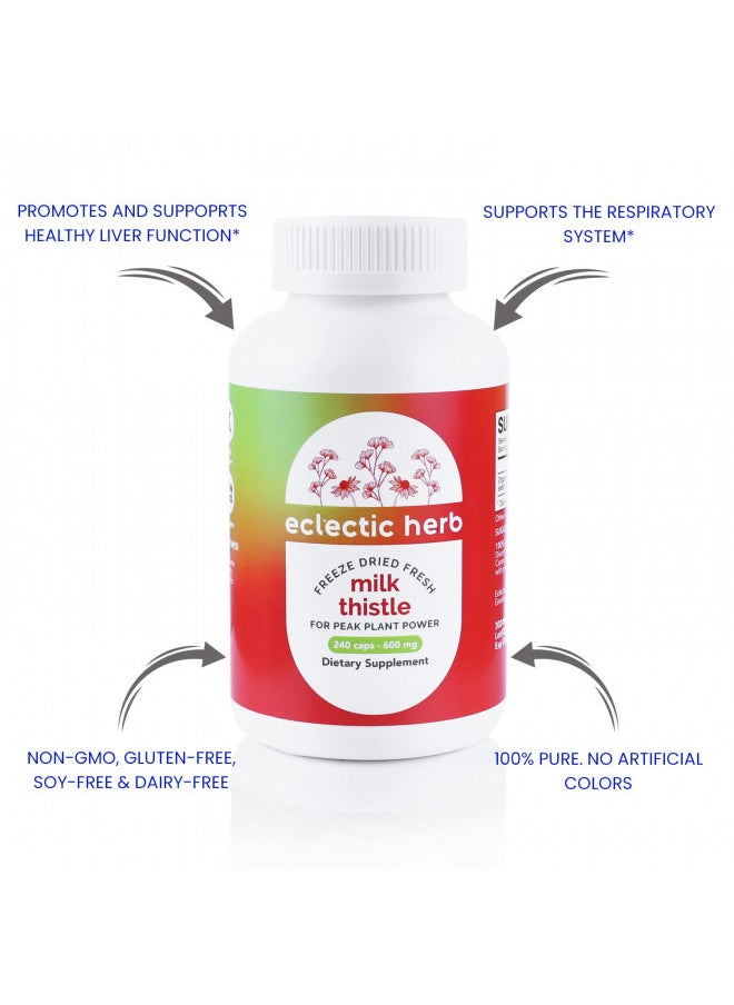 Raw Freeze Dried Non Gmo Milk Thistle With Silymarin For Liver Support 240 Ct