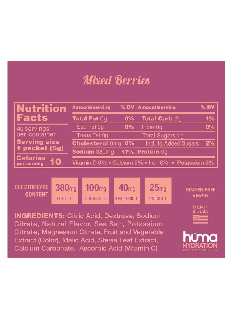 Huma Hydration Stick Mixed Berry 5g (15 Packets)