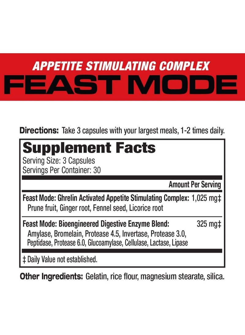 Musclemeds, Feast Mode, Weight Gain Pill, 90 Caps, 30 Servings