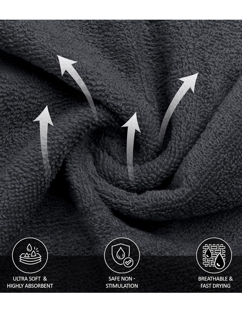 Utopia Towels - 12 Pack Viscose Luxury Wash Cloths Set (12 x 12 Inches) Cotton Ring Spun, Highly Absorbent and Soft Feel Essential Washcloths for Bathroom, Face Towel, Gym and Spa (Grey)
