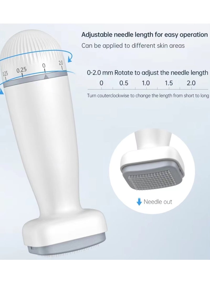 Derma Stamp 120 Adjustable pin Dial Derma stamp Professional Microneedling Pen for Women and Men for Hair Growth Skin Care Beard Growth Stainless Steel Micro Needling Derma Stamp 0 to 2