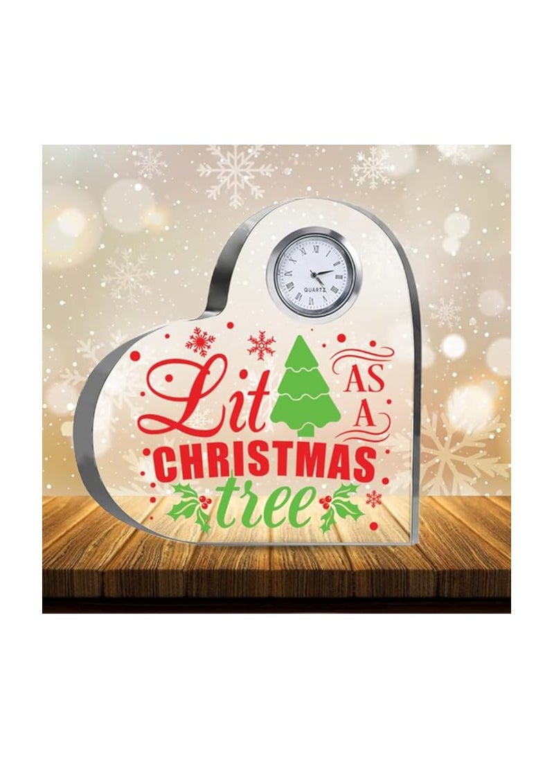 Christmas Heart-Shaped Crystal Clock Gift-Thoughtful Presents Gifts For Your Friends And Family