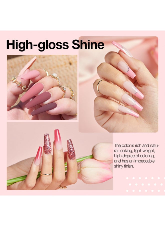 29 Pieces Dip Powder Nail Kit Starter, 20 Colors Clear Nude Pink Brown Glitter All Season Acrylic Dipping Powder System Essential Liquid Set with Top/Base Coat Activator for French Nail Manicure DIY Salon Women Gift