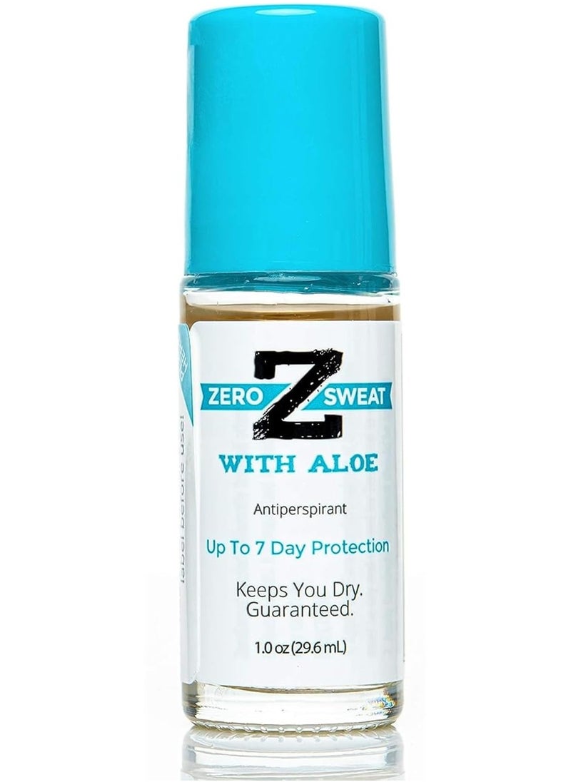 ZeroSweat Antiperspirant Deodorant with Aloe | Clinical Strength Hyperhidrosis Treatment - Reduces Armpit Sweat for Up To 7-days per Use - Protection from Excessive Sweating and Odor for Men and Women