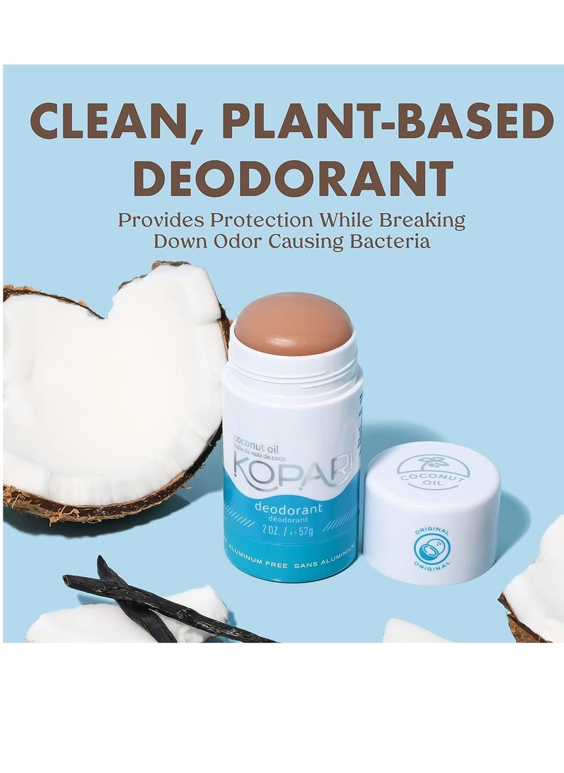 Kopari Aluminum Free Coconut Deodorant, Non Toxic & Clean Plant-Based, No Aluminum, Parabens or Baking Soda, Long Lasting Protection, Original 2 oz