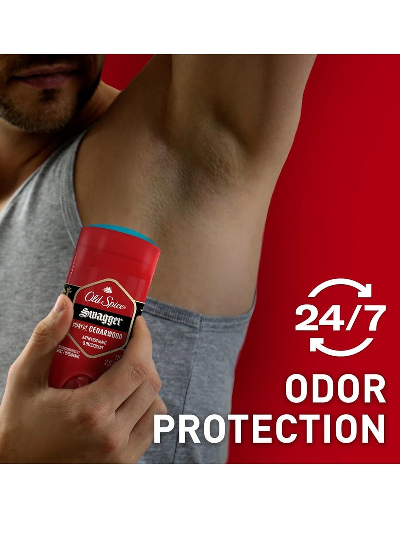 Old Spice Aluminum Free Deodorant for Men, 24/7 Odor Protection, 24/7 Lasting Freshness, Red Collection, Swagger with Cedarwood Scent, 3.8 oz (Pack of 3)