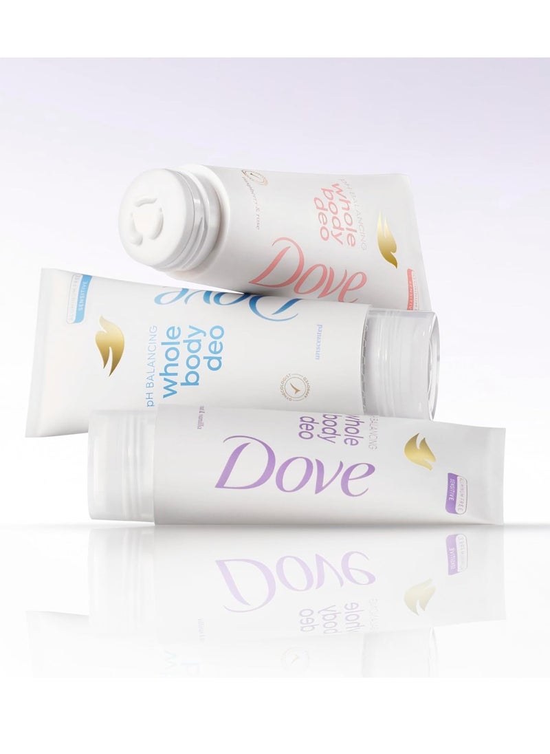 Dove Whole Body Deo Aluminum Free pH Balancing Cream Deodorant Coconut & Vanilla for 72h Odor Control 2.5 oz