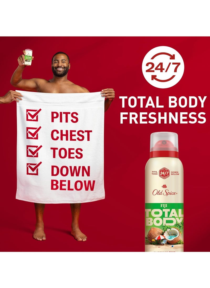 Old Spice Whole Body Deodorant for Men, Total Body Deodorant, Fiji Scent, Aluminum Free Deodorant Spray for 24/7 Freshness // Dermatologist Tested Whole Body Deodorant, 3.5 oz