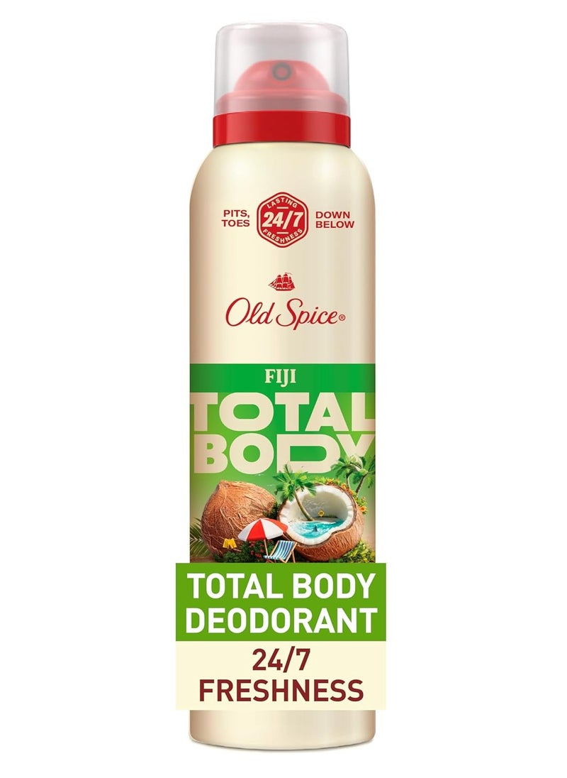 Old Spice Whole Body Deodorant for Men, Total Body Deodorant, Fiji Scent, Aluminum Free Deodorant Spray for 24/7 Freshness // Dermatologist Tested Whole Body Deodorant, 3.5 oz